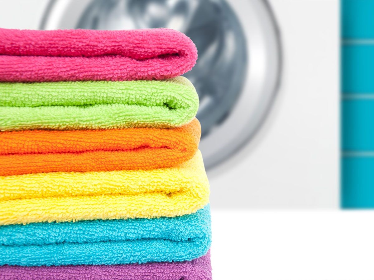 Change and launder bath mats and towels.