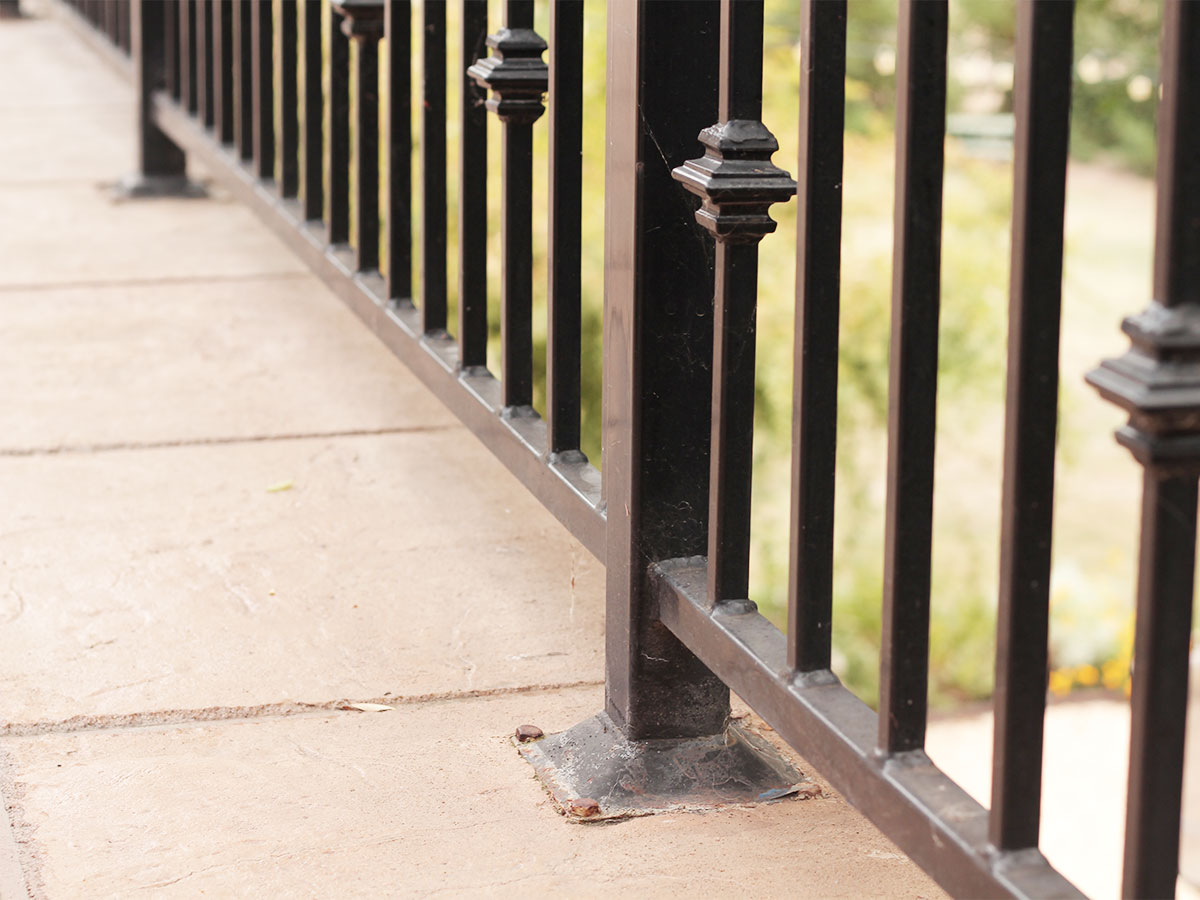Check exterior railings on balconies and decks