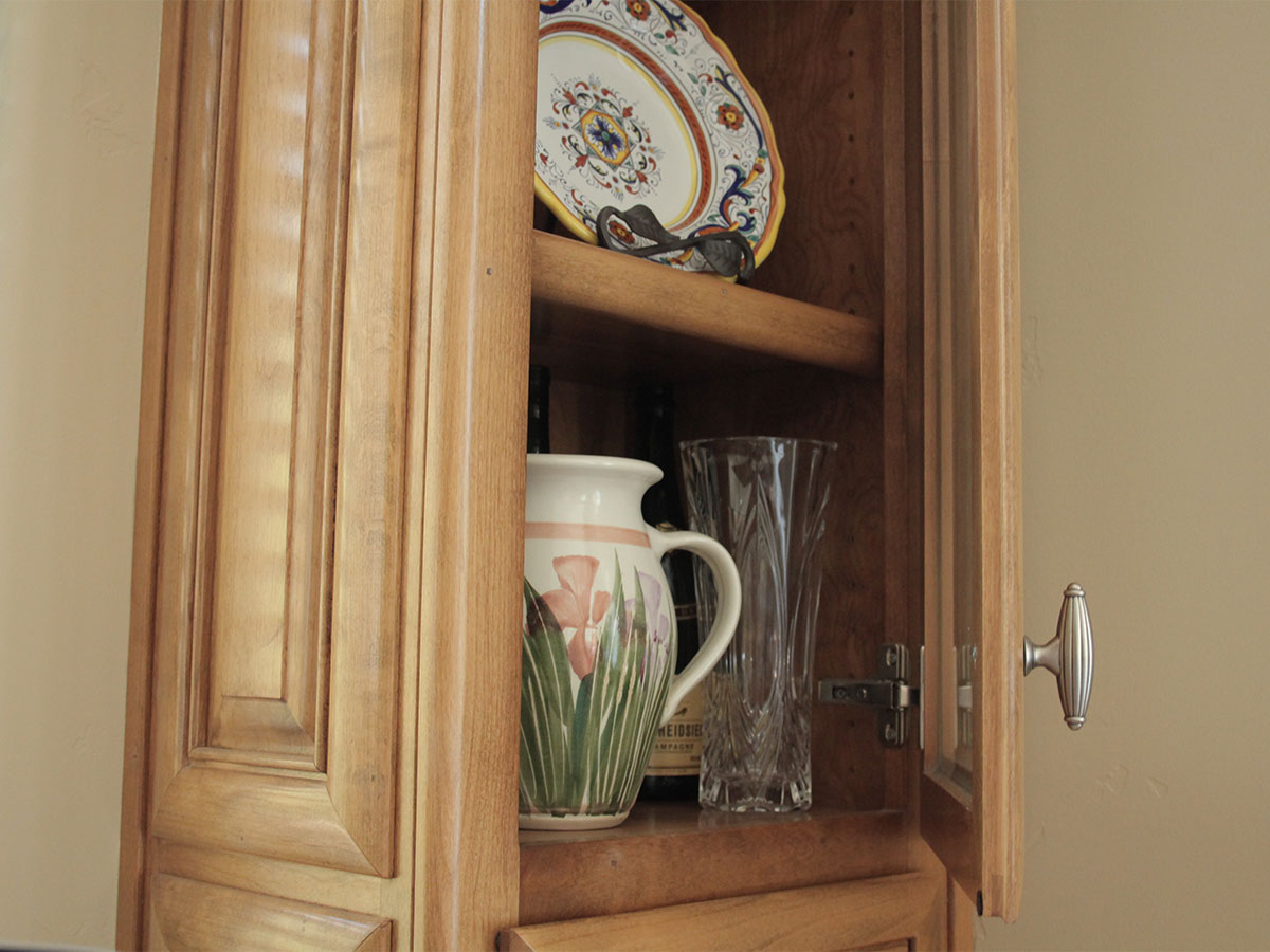 Clean cabinets and interior shelving and doors