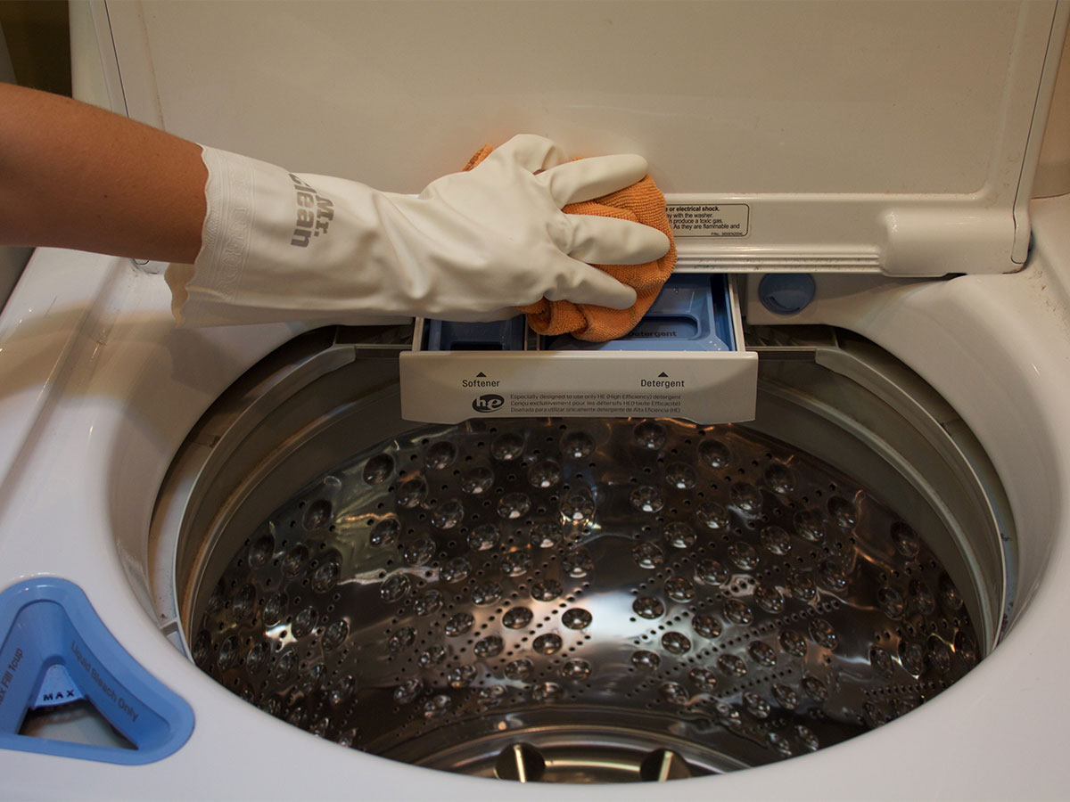 Clean the inside of the washer and dryer